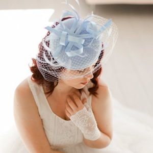 Light blue fascinator hat